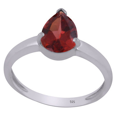 Alluring Prong Setting Around Garnet Pear Shape 925 Sterling Solid Silver Ring - R1002327-2
