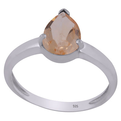 Alluring Prong Setting Around Citrine Pear Shape 925 Sterling Solid Silver Ring - R1002327-4