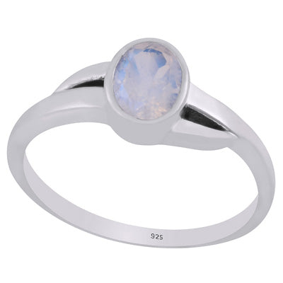Gorgeous Shank Around Rainbow Moonstone Oval Shape 925 Sterling Solid Silver Ring - R1002345-6