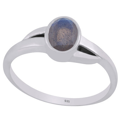Gorgeous Shank Around Labradorite Oval Shape 925 Sterling Solid Silver Ring - R1002345-7