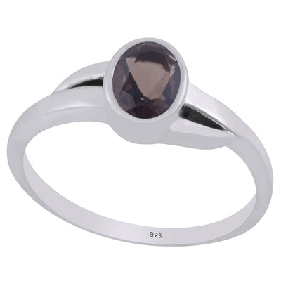 Gorgeous Shank Around Smoky Topaz Oval Shape 925 Sterling Solid Silver Ring - R1002345-8