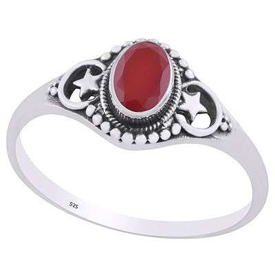 Gorgeous Handcrafted Star Carnelian Oval Shape 925 Sterling Solid Silver Ring - R1002358-9