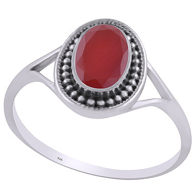 Alluring Rawa Work Around Carnelian Oval Shape 925 Sterling Solid Silver Ring - R1002359-9