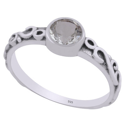 Gorgeous Handcrafted Wire Work Around Green Amethyst Round Shape 925 Sterling Solid Silver Ring - R1002368-15