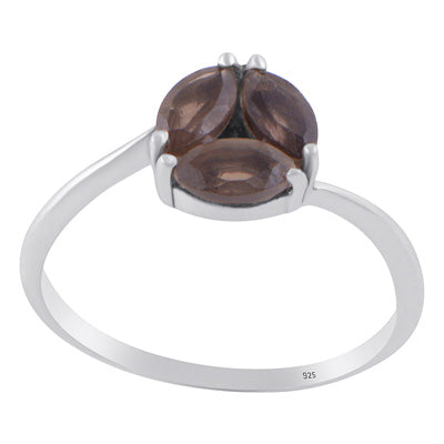 Stunning Gemstone Seated Smoky Topaz Marquise Shape 925 Sterling Solid Silver Ring - R1002401-12