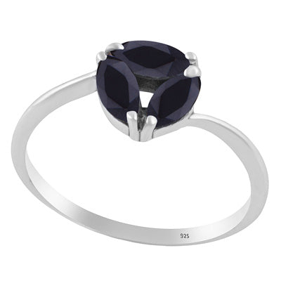 Stunning Gemstone Seated Black Onyx Marquise Shape 925 Sterling Solid Silver Ring - R1002401-14