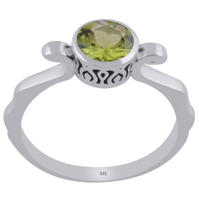 Gorgeous Designed Quality Around Peridot Round Shape 925 Sterling Solid Silver Ring - R1002458-1
