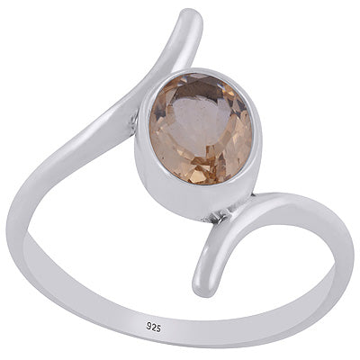 Gorgeous Cut Work Around Citrine Oval Shape 925 Sterling Solid Silver Ring - R1002485-4