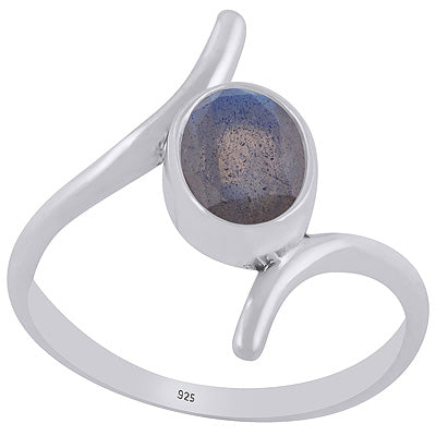 Gorgeous Cut Work Around Labradorite Oval Shape 925 Sterling Solid Silver Ring - R1002485-6