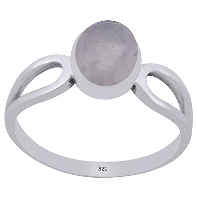 Stunning Shank Around Rainbow Moonstone Oval Shape 925 Sterling Solid Silver Ring - R1002486-5