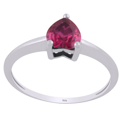 Gorgeous Heart Shaped Gemstone Cubic Zirconia 925 Sterling Solid Silver Ring - R1002493-2