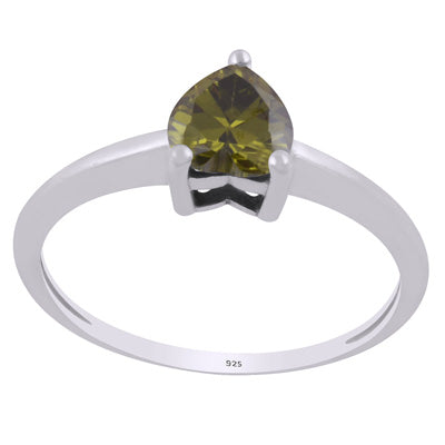 Gorgeous Heart Shaped Gemstone Cubic Zirconia 925 Sterling Solid Silver Ring - R1002493-3