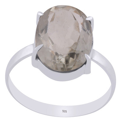 Alluring Prong Seated Gemstone Green Amethyst Oval Shape 925 Sterling Solid Silver Ring - R1002496-5