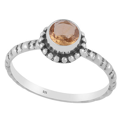 Gorgeous Rawa Around Citrine Round Shape 925 Sterling Solid Silver Ring - R1002497-4