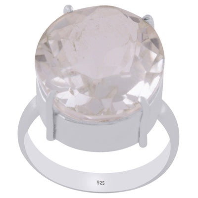 Beautiful Prong Seated Gemstone Crystal Oval Shape 925 Sterling Solid Silver Ring - R1002507-25