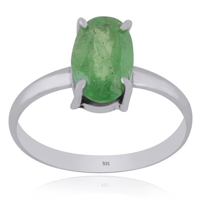 Alluring Prong Seated Gemstone Tsavorite Oval Shape 925 Sterling Solid Silver Ring - R1002518-4