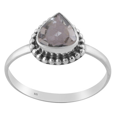 Stunning Rawa Work Around Aquamarine Triangle Shape 925 Sterling Solid Silver Ring - R1002566-9