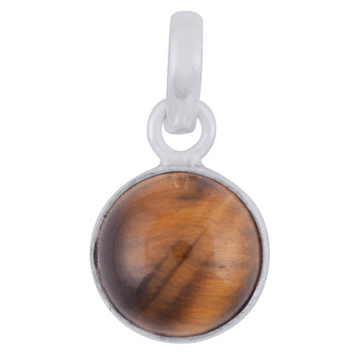 Gorgeous Plain Tiger's Eye Round Shape 925 Sterling Solid Silver Pendant - R100266-125