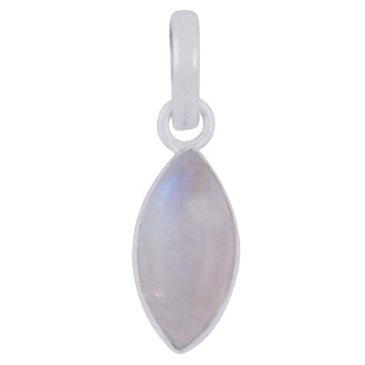 Gorgeous Plain Rainbow Moonstone Marquise Shape 925 Sterling Solid Silver Pendant - R100266-138