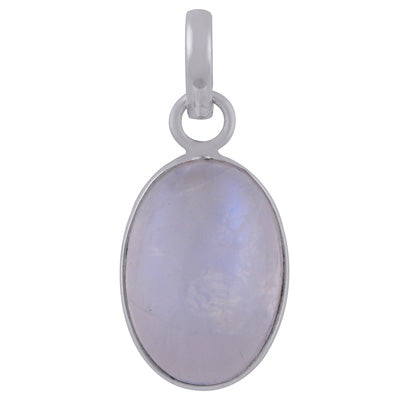 Gorgeous Plain Rainbow Moonstone Oval Shape 925 Sterling Solid Silver Pendants - R100266-154