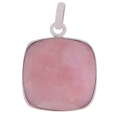 Beautiful Gemstone Pink Opal Square Shape 925 Sterling Solid Silver Pendant - R100316-29