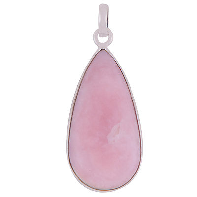 Beautiful Gemstone Pink Opal Pear Shape 925 Sterling Solid Silver Pendant - R100316-36