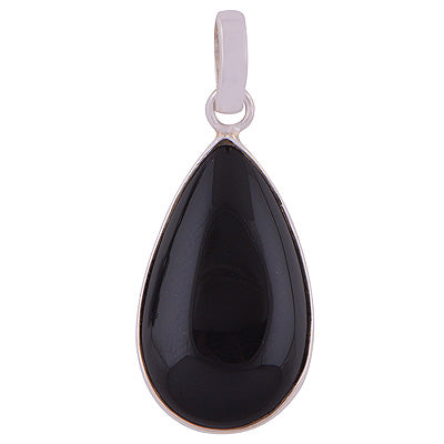 Black Onyx 925 Sterling Silver Pendant - R100317-4