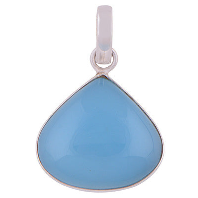 Blue Chalcedony 925 Sterling Silver Pendant - R100318-11