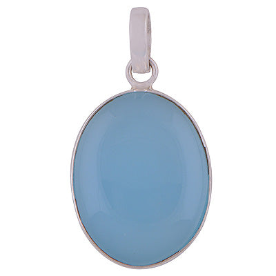 Blue Chalcedony 925 Sterling Silver Pendant - R100318-2