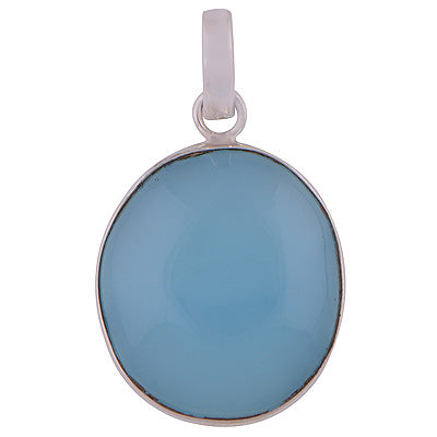 Blue Chalcedony 925 Sterling Silver Pendant - R100318-3