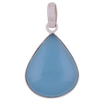 Blue Chalcedony 925 Sterling Silver Pendant - R100318-5