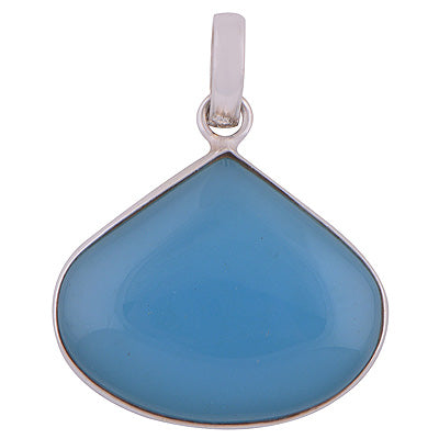 Blue Chalcedony 925 Sterling Silver Pendant - R100318-7