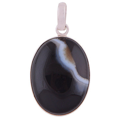 Striped Onyx 925 Sterling Silver Pendant - R100319-2