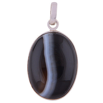 Striped Onyx 925 Sterling Silver Pendant - R100319-4