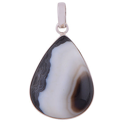 Striped Onyx 925 Sterling Silver Pendant - R100319-5