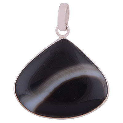 Striped Onyx 925 Sterling Silver Pendant - R100319-9