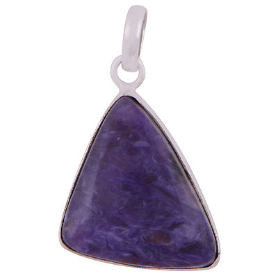 Beautiful Gemstone Charoite Fancy Shape 925 Sterling Solid Silver Pendant - R100320-27