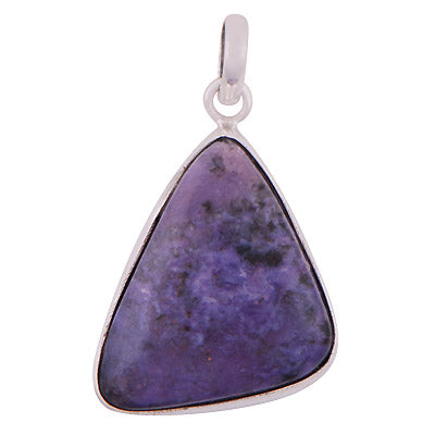 Beautiful Gemstone Charoite Fancy Shape 925 Sterling Solid Silver Pendant - R100320-28