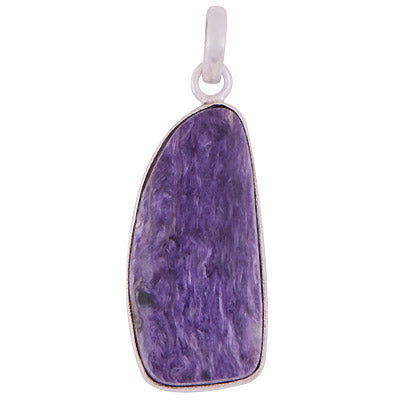 Beautiful Gemstone Charoite Fancy Shape 925 Sterling Solid Silver Pendant - R100320-29
