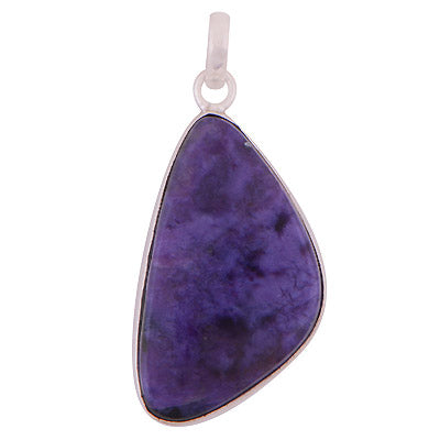 Beautiful Gemstone Charoite Fancy Shape 925 Sterling Solid Silver Pendant - R100320-30