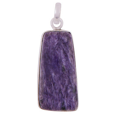 Beautiful Gemstone Charoite Fancy Shape 925 Sterling Solid Silver Pendant - R100320-31