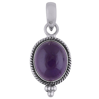 Alluring Twisted Rawa & Wire Work Around Amethyst Oval Shape 925 Sterling Solid Silver Pendant - R100337-21