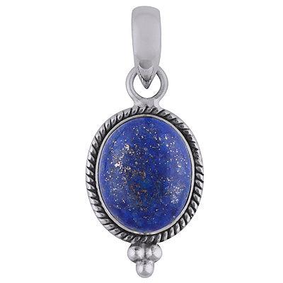 Alluring Twisted Rawa & Wire Work Around Lapis Oval Shape 925 Sterling Solid Silver Pendant - R100337-26