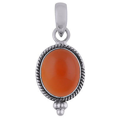 Alluring Twisted Rawa & Wire Work Around Carnelian Oval Shape 925 Sterling Solid Silver Pendant - R100337-27