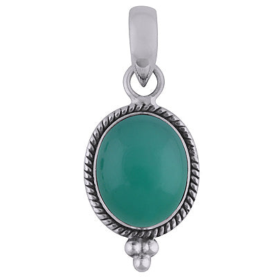 Alluring Twisted Rawa & Wire Work Around Green Onyx Oval Shape 925 Sterling Solid Silver Pendant - R100337-28