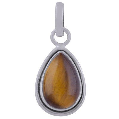 Plain Wire Around Tiger's Eye Pear Shape 925 Sterling Solid Silver Pendants - R100427-40