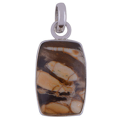 Peanut Wood Jasper 925 Sterling Silver Pendant - R100442-65