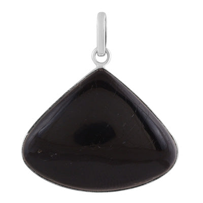 Beautiful Gemstone Black Tourmaline Pear Shape 925 Sterling Solid Silver Pendant - R100444-42