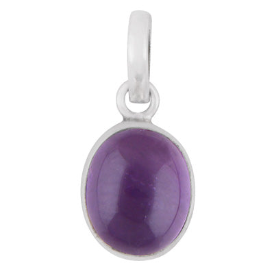 Gorgeous Plain Amethyst Oval Shape 925 Sterling Solid Silver Pendant - R100453-51