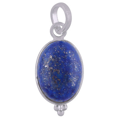 Classic Bezel Frame Rawa Work Around Lapis Oval Shape 925 Sterling Solid Silver Pendant - R100583-6